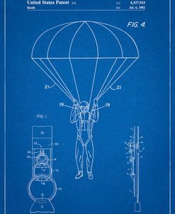 PP187- Blueprint Parachute 1982 Patent Poster