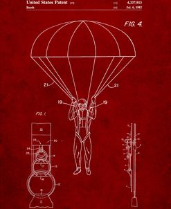 PP187- Burgundy Parachute 1982 Patent Poster