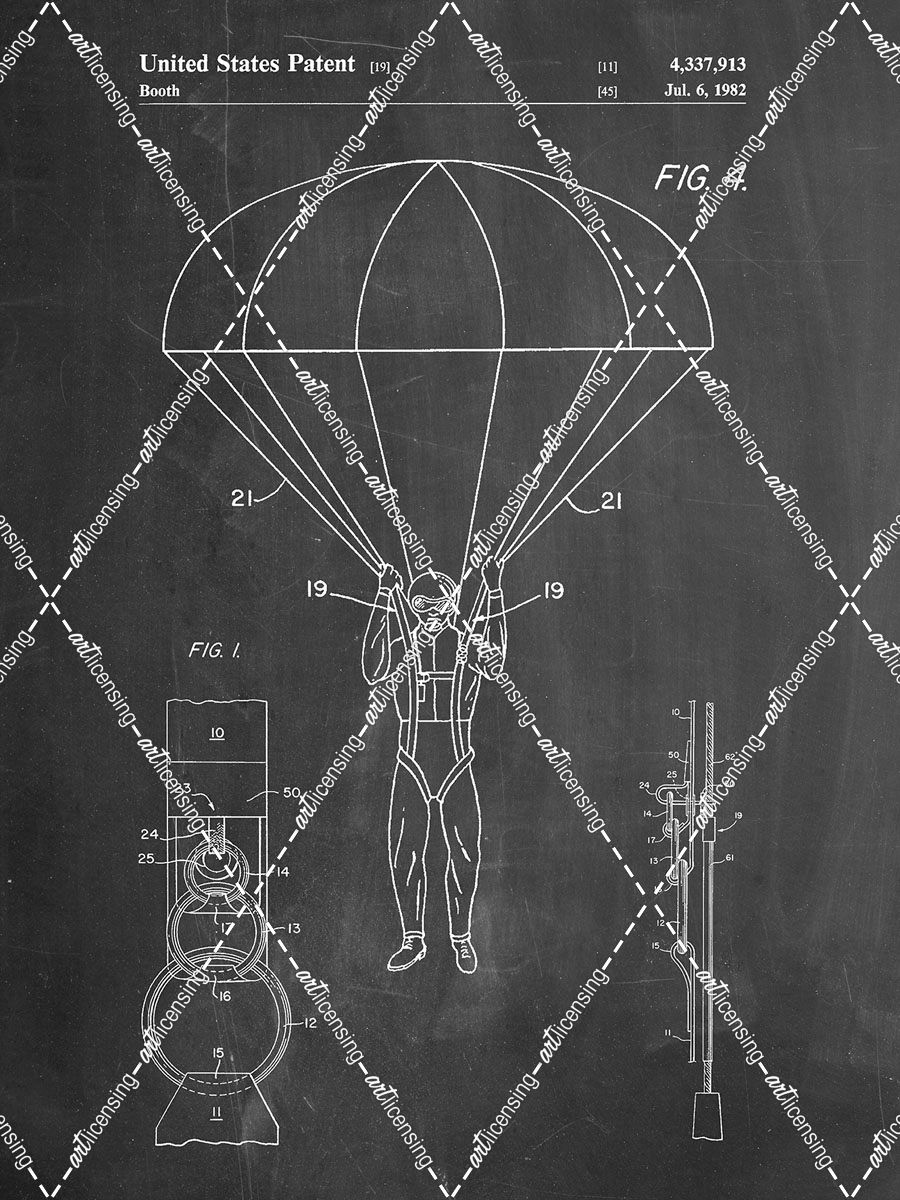 PP187- Chalkboard Parachute 1982 Patent Poster