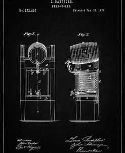 PP186- Vintage Black Beer Keg Cooler 1876 Patent Poster