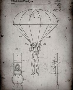 PP187- Faded Grey Parachute 1982 Patent Poster