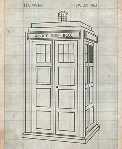 PP189- Antique Grid Parchment Doctor Who Tardis Poster
