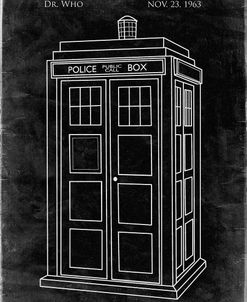 PP189- Black Grunge Doctor Who Tardis Poster