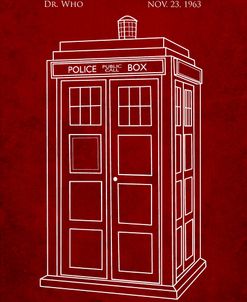 PP189- Burgundy Doctor Who Tardis Poster