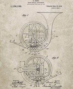 PP188- Sandstone French Horn 1914 Patent Poster