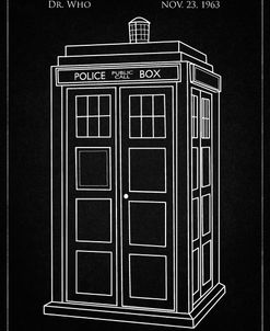 PP189- Vintage Black Doctor Who Tardis Poster