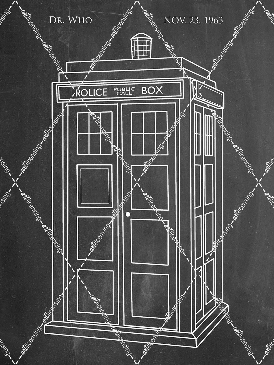 PP189- Chalkboard Doctor Who Tardis Poster