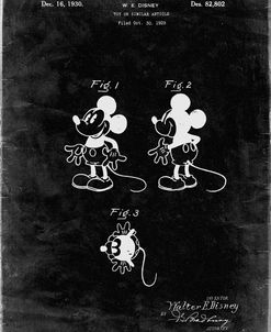PP191- Black Grunge Mickey Mouse 1929 Patent Poster
