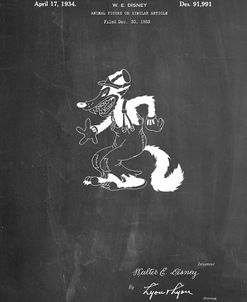 PP190- Chalkboard Disney Big Bad Wolf Patent Poster