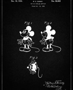 PP191- Vintage Black Mickey Mouse 1929 Patent Poster
