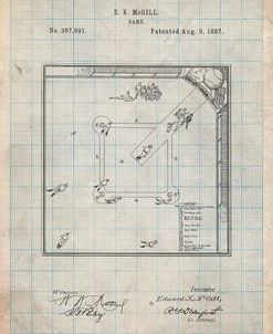 PP192- Antique Grid Parchment Our National Ball Game Patent Poster