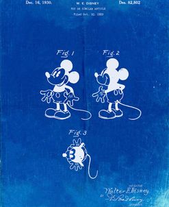 PP191- Faded Blueprint Mickey Mouse 1929 Patent Poster