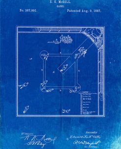 PP192- Faded Blueprint Our National Ball Game Patent Poster