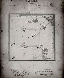 PP192- Faded Grey Our National Ball Game Patent Poster