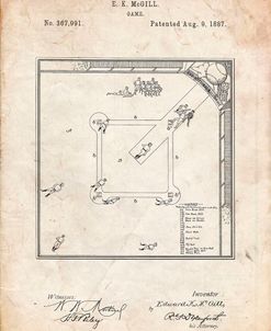 PP192- Vintage Parchment Our National Ball Game Patent Poster