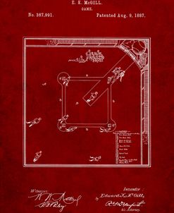 PP192- Burgundy Our National Ball Game Patent Poster