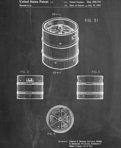 PP193- Chalkboard Miller Beer Keg Patent Poster