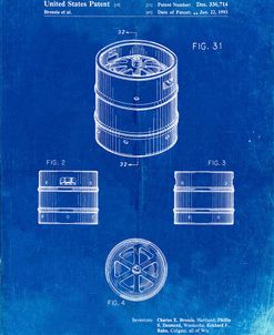 PP193- Faded Blueprint Miller Beer Keg Patent Poster