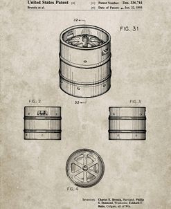 PP193- Sandstone Miller Beer Keg Patent Poster