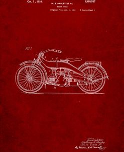 PP194- Burgundy Harley Davidson Motorcycle 1919 Patent Poster