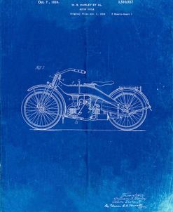 PP194- Faded Blueprint Harley Davidson Motorcycle 1919 Patent Poster