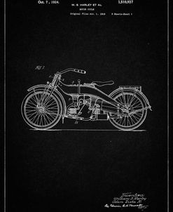 PP194- Vintage Black Harley Davidson Motorcycle 1919 Patent Poster