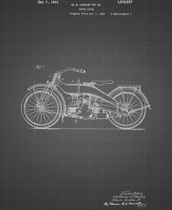PP194- Black Grid Harley Davidson Motorcycle 1919 Patent Poster