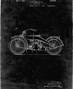 PP194- Black Grunge Harley Davidson Motorcycle 1919 Patent Poster