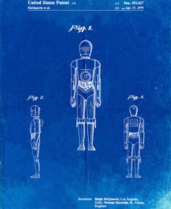 PP195- Faded Blueprint Star Wars C-3PO Patent Poster