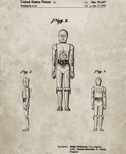 PP195- Sandstone Star Wars C-3PO Patent Poster