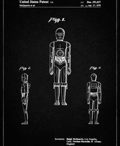 PP195- Vintage Black Star Wars C-3PO Patent Poster