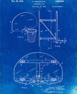 PP196- Faded Blueprint Albach Basketball Goal Patent Poster