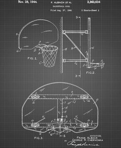 PP196-Black Grid Albach Basketball Goal Patent Poster