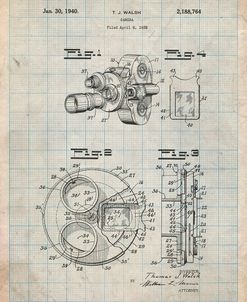 PP198- Antique Grid Parchment Bell and Howell Color Filter Camera Patent Poster