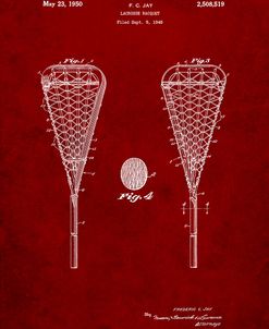 PP199- Burgundy Lacrosse Stick 1948 Patent Poster