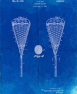PP199- Faded Blueprint Lacrosse Stick 1948 Patent Poster