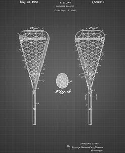 PP199- Black Grid Lacrosse Stick 1948 Patent Poster