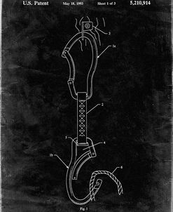 PP200- Black Grunge Automatic Lock Carabiner Patent Poster