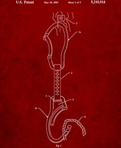 PP200- Burgundy Automatic Lock Carabiner Patent Poster