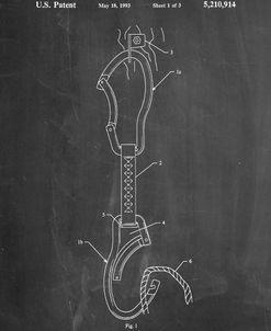 PP200- Chalkboard Automatic Lock Carabiner Patent Poster