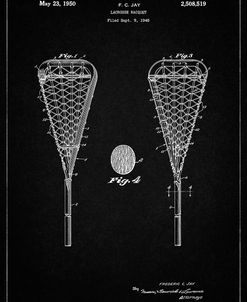 PP199- Vintage Black Lacrosse Stick 1948 Patent Poster