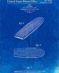 PP201- Faded Blueprint Surfboard Poster