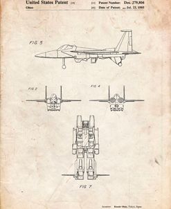 PP202- Vintage Parchment Starscream Transformer Patent Poster