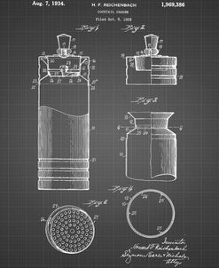 PP204- Black Grid Cocktail Shaker Patent Poster