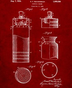 PP204- Burgundy Cocktail Shaker Patent Poster