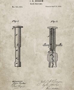 PP203- Sandstone Corkscrew 1874 Patent Poster