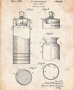 PP204- Vintage Parchment Cocktail Shaker Patent Poster
