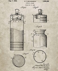 PP204- Sandstone Cocktail Shaker Patent Poster