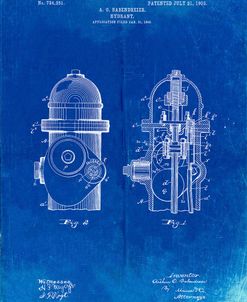 PP210-Faded Blueprint Fire Hydrant 1903 Patent Poster