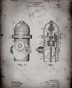 PP210-Faded Grey Fire Hydrant 1903 Patent Poster